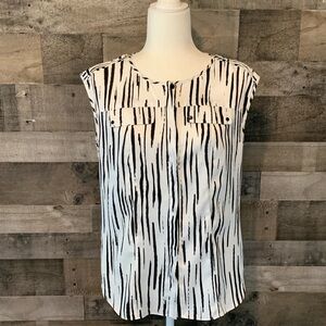 Anne Klein Sleeveless Zebra Print Top